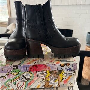 Jeffrey Campbell Quavo Black Leather Platform Boots